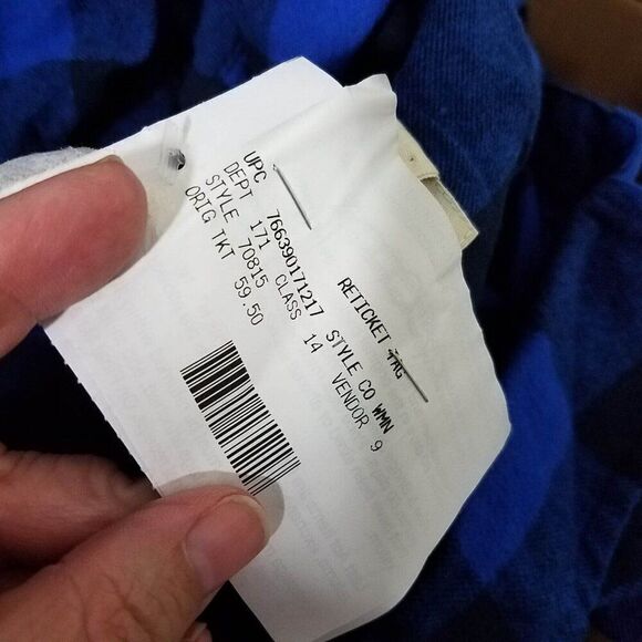 Style & Co Plus Size 2X Buffalo Plaid Blue Black Button Down Shirt New With Tags - Picture 6 of 15